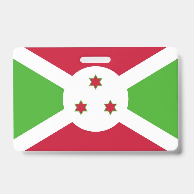 Name Abzeichen mit der Flagge Burundis Ausweis (Vorderseite)