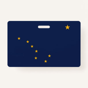 Name Abzeichen mit der Flagge des Staat Alaska, US Ausweis