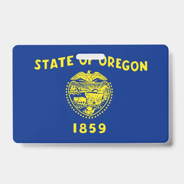 Name Abzeichen mit der Flagge des Staat Oregon, US Ausweis (Vorderseite)