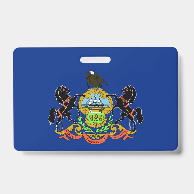 Name Abzeichen mit der Flagge des Staat Pennsylvan Ausweis (Vorderseite)