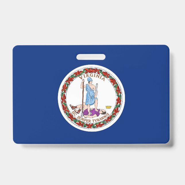 Name Abzeichen mit der Flagge des Staat Virginia,  Ausweis (Vorderseite)
