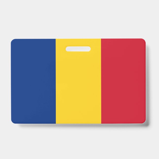 Name Abzeichen mit der Flagge Rumäniens Ausweis (Vorderseite)