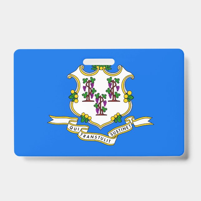 Name Abzeichen mit der Flagge von Connecticut Staa Ausweis (Vorderseite)
