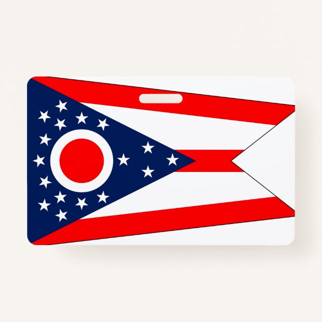Name Abzeichen mit der Flagge von Ohio Staat, USA Ausweis (Vorderseite)