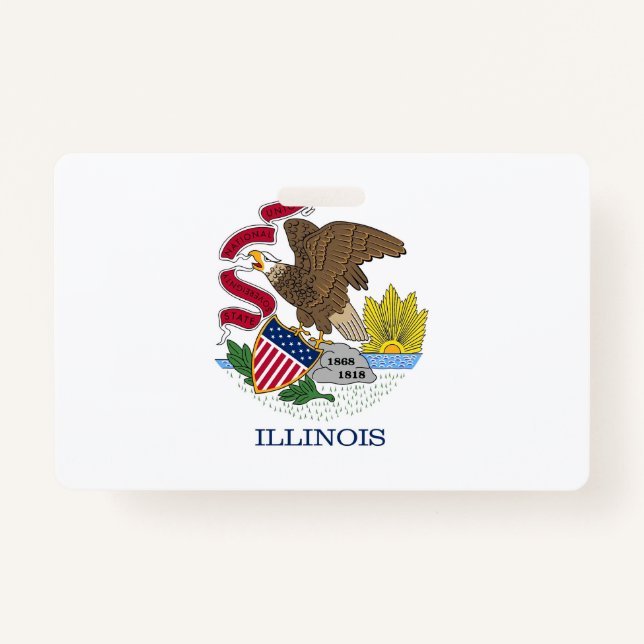 Name Abzeichen mit Flagge des Illinois-Staat, USA Ausweis (Vorderseite)