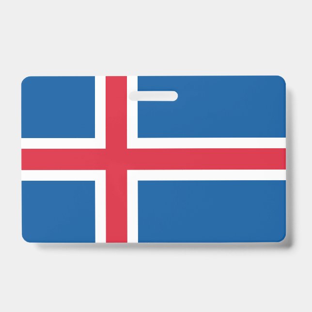 Name Abzeichen mit Flagge Islands Ausweis (Vorderseite)