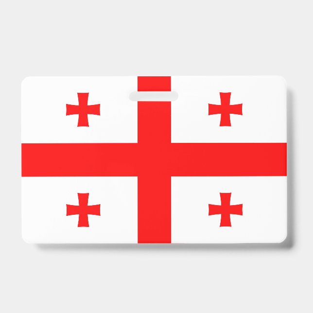 Name Abzeichen mit georgischer Flagge Ausweis (Vorderseite)