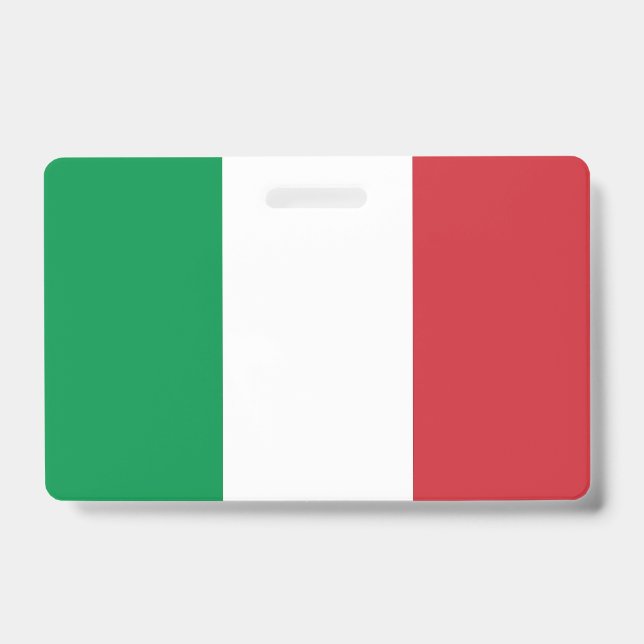 Name Abzeichen mit italienischer Flagge Ausweis (Vorderseite)