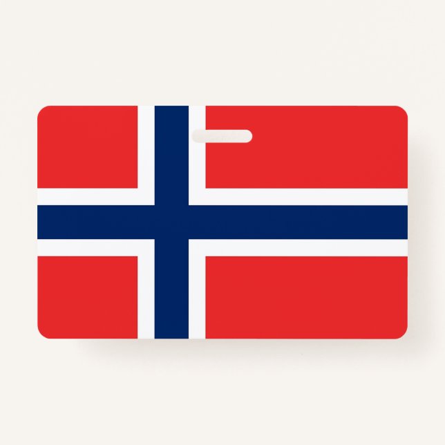 Name Abzeichen mit norwegischer Flagge Ausweis (Vorderseite)