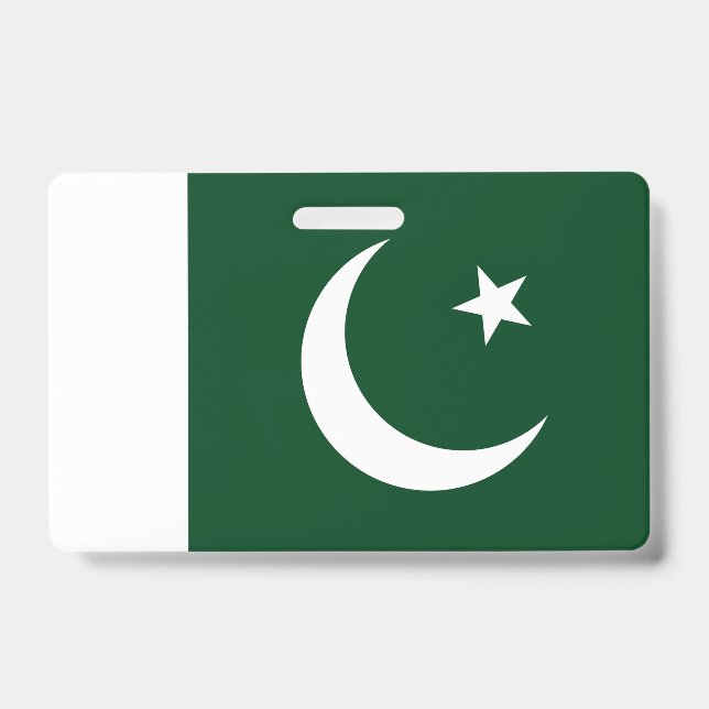 Name Abzeichen mit pakistanischer Flagge Ausweis (Vorderseite)