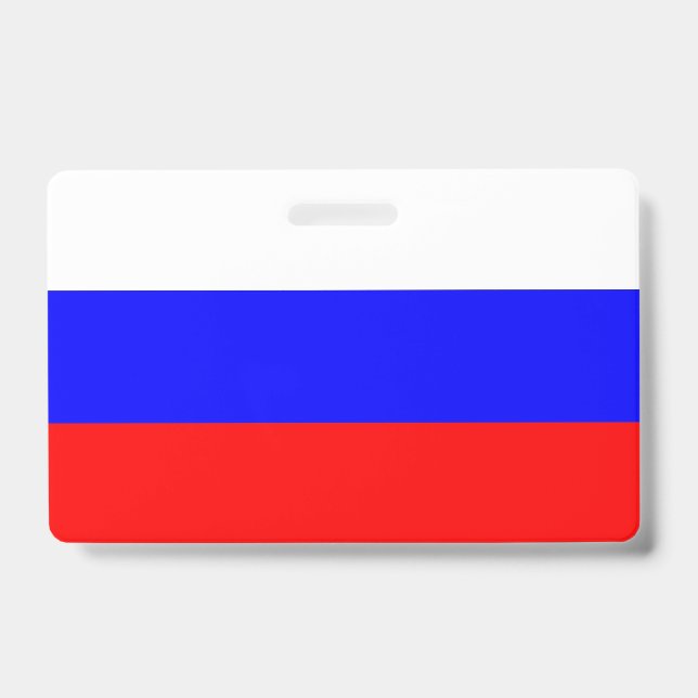 Name Abzeichen mit russischer Flagge Ausweis (Vorderseite)