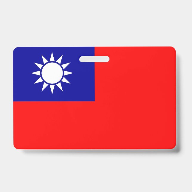 Name Abzeichen mit taiwanischer Flagge Ausweis (Vorderseite)