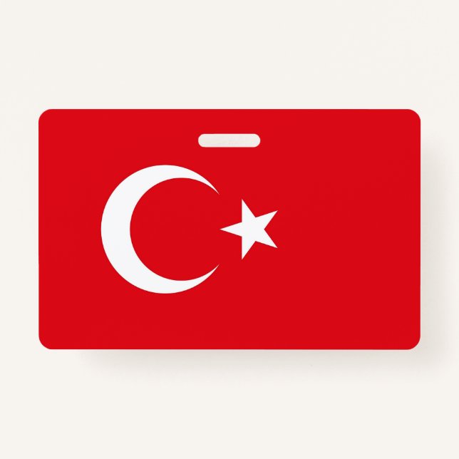 Name Abzeichen mit türkischer Flagge Ausweis (Vorderseite)