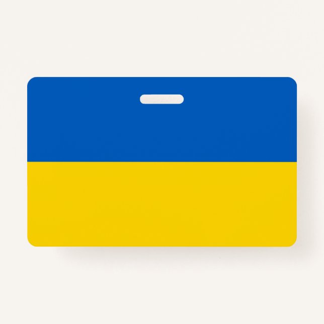 Name Abzeichen mit ukrainischer Flagge Ausweis (Vorderseite)