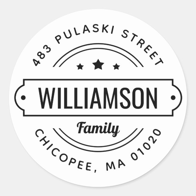 Name Abzeichen Rücksendeadresse-Etikett Runder Aufkleber (Vorderseite)