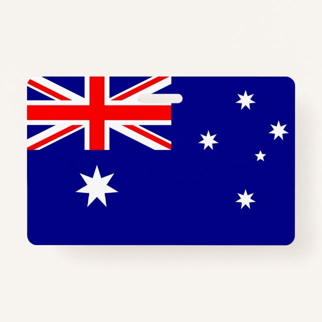 Name Abzeichen unter der Flagge Australiens Ausweis (Vorderseite)