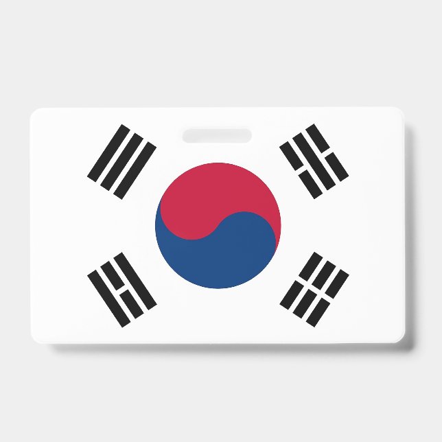 Name Abzeichen unter der Flagge Südkoreas Ausweis (Vorderseite)