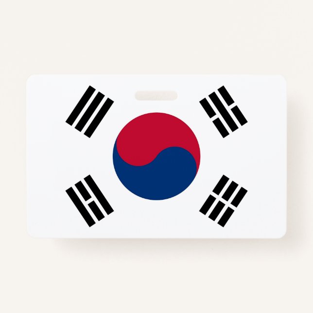 Name Abzeichen unter der Flagge Südkoreas Ausweis (Vorderseite)