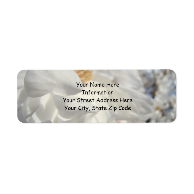 Name Address Labels White Magnolia Blume (Vorne)