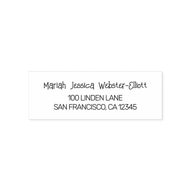 Name Address Lässig Handwriting Modernes Skript Permastempel (Design)