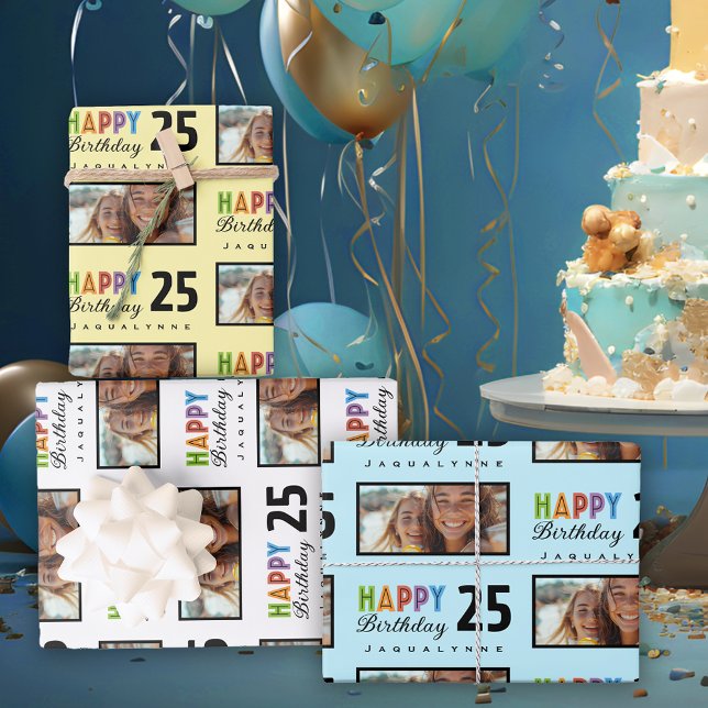 Name Age Birthday Wrapping Paper Geschenkpapier Set (Von Creator hochgeladen)