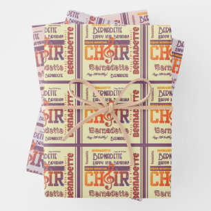 Name Age Sentiment Choir Thema Geburtstag Geschenkpapier Set
