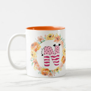 Name Alphabet "N" Zweifarbige Tasse