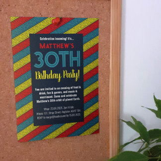 Name & Alter Geburtstagspartei Celtic Strip Red Bl Einladung