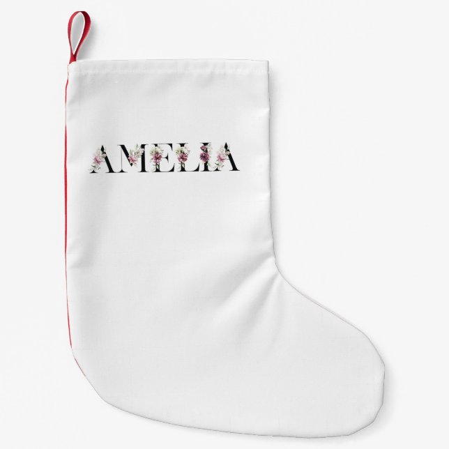 Name Amelia Kleiner Weihnachtsstrumpf (Vorderseite)