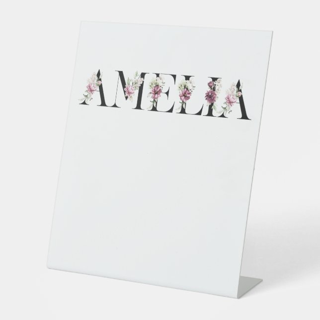 Name Amelia Sockelschild (Vorderseite)