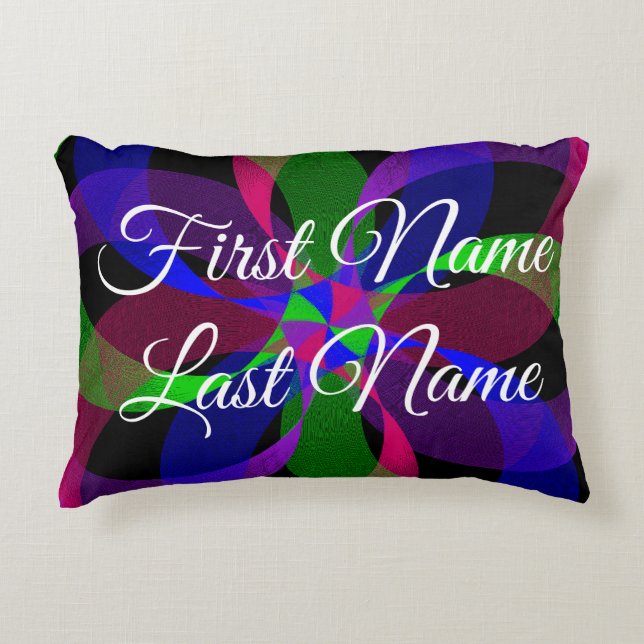 Name ändern 3D 2D Hybrid Geometrisches Akzent Pill Dekokissen (Vorderseite)