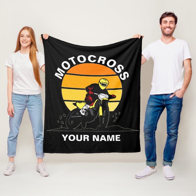 Name ändern Alle Text-Motocross-Motorrad hinzufüge Fleecedecke (Beispiel)