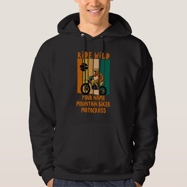 Name ändern Alle Textfahrten WildMountainbiker hin Hoodie (Vorderseite)