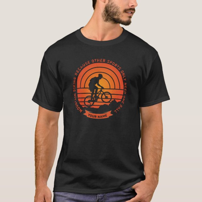 Name ändern Alle TextMountainbike einen Ball hinzu T-Shirt (Vorderseite)
