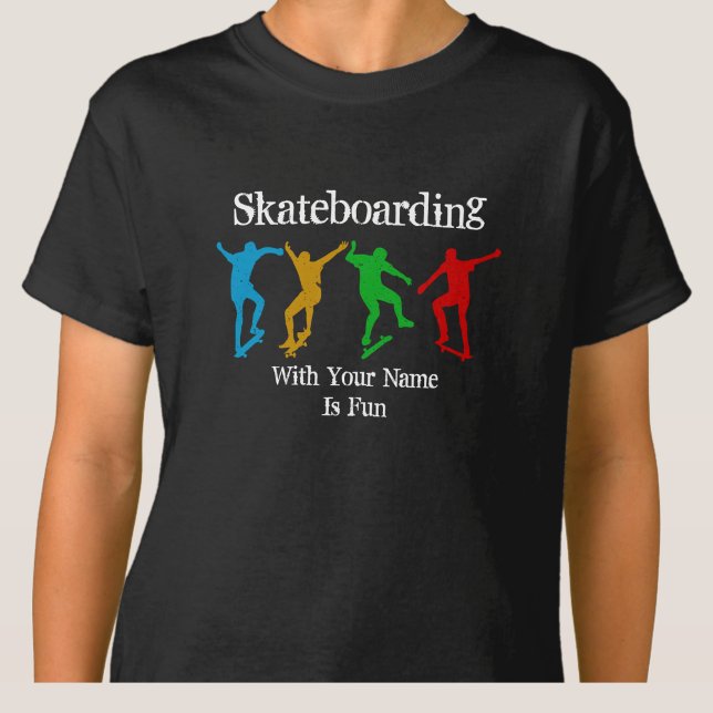 Name ändern Alle Zeichen für Skateboarden hinzufüg T-Shirt (Von Creator hochgeladen)