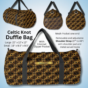 Name ändern, Gold Black Celtic Knoten Duffle Bag