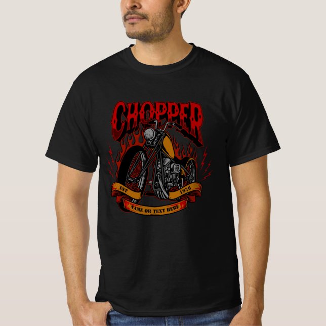 Name ändern Text, rot Chopper, Motorräder hinzufüg T-Shirt (Vorderseite)