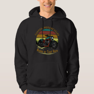 Name ändern Text Vintag Rainbow Motorrad hinzufüge Hoodie