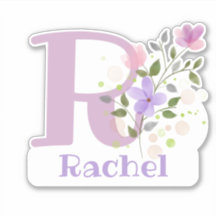 Name & Anfangsbezeichnung mit Blumen-Design-Aufkle