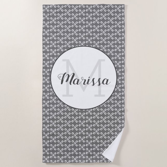 Name/Anfangsbuchstabe des Nähmaschinenwerks Strandtuch (Vorderseite)