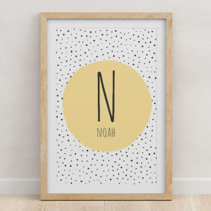 Name Anfangsbuchstabe Druck - Kinderzimmer - Kinde Poster