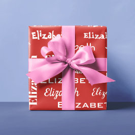 Name Anfangsbuchstabe Rotes Personalisiertes Gesch Geschenkpapier