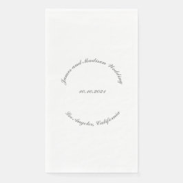 Name anpassen, Datum grau gebogene Buchstaben Hoch Serviette