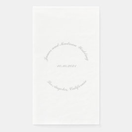 Name anpassen, Datum grau gebogene Buchstaben Hoch Serviette