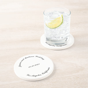 Name anpassen, Datum schwarz gekrümmte Buchstaben  Getränkeuntersetzer