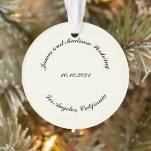 Name anpassen, Datum schwarze Elfenbeinhochzeit Ornament