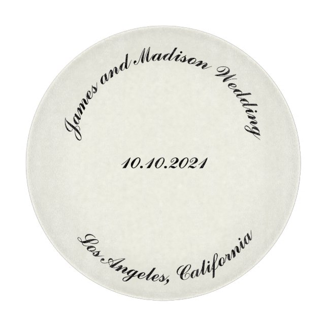 Name anpassen, Datum schwarze Elfenbeinhochzeit Schneidebrett (Vorderseite)