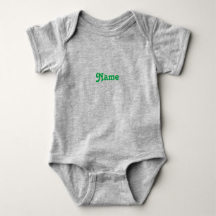 Name anpassen, grün Text grau Baby Strampler