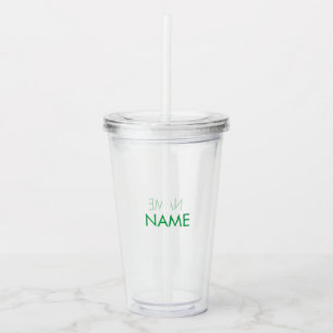 Name anpassen, minimalistisch grün acryltrinkbecher