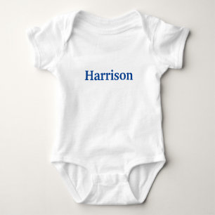 Name anpassen, Text blau, Buchstaben grau Baby Strampler